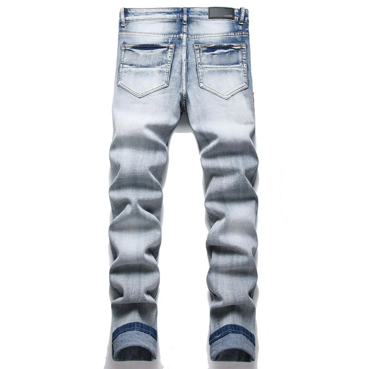 Distressed Slim-Fit Appliqué Jeans D14521826 — view 3