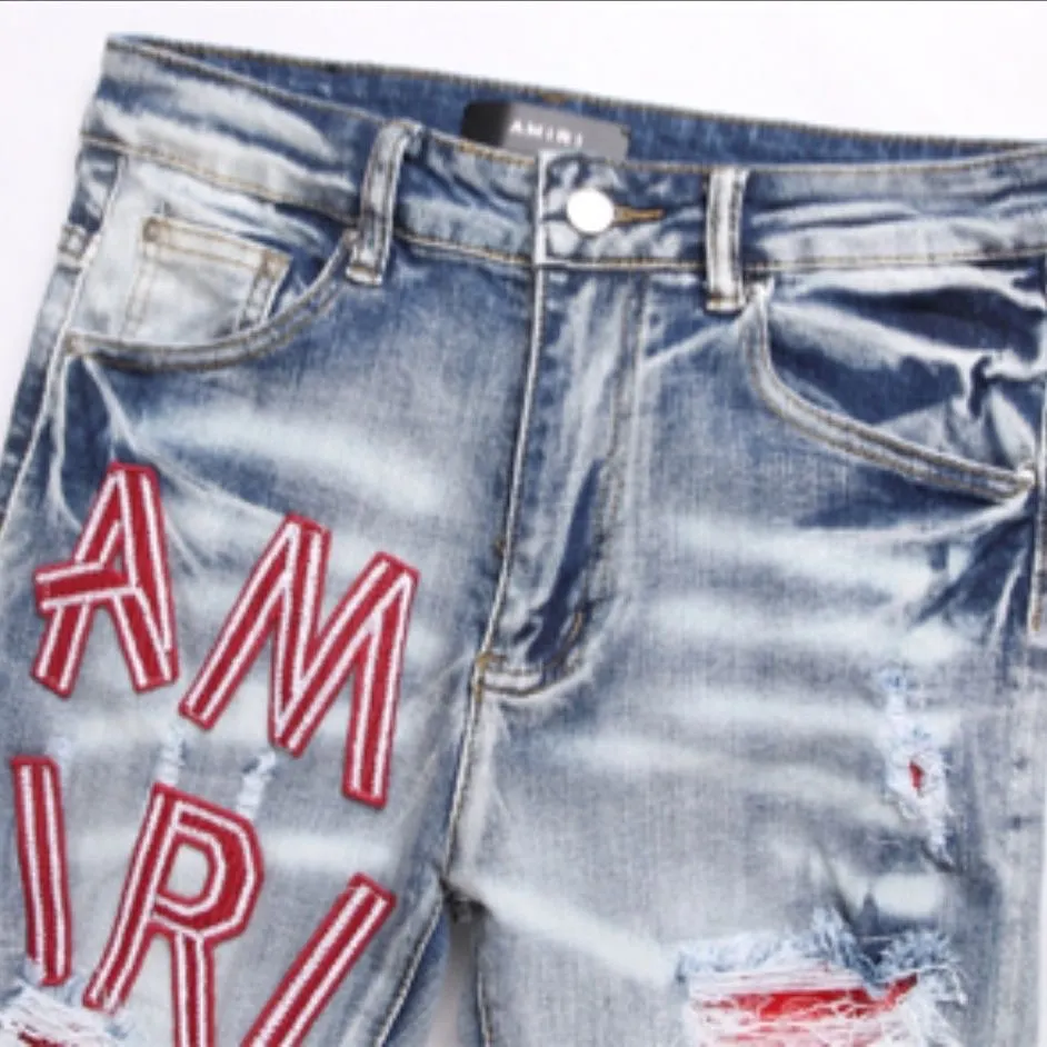 Distressed Logo-Appliqué Slim-Fit Jeans D14521824 — view 4