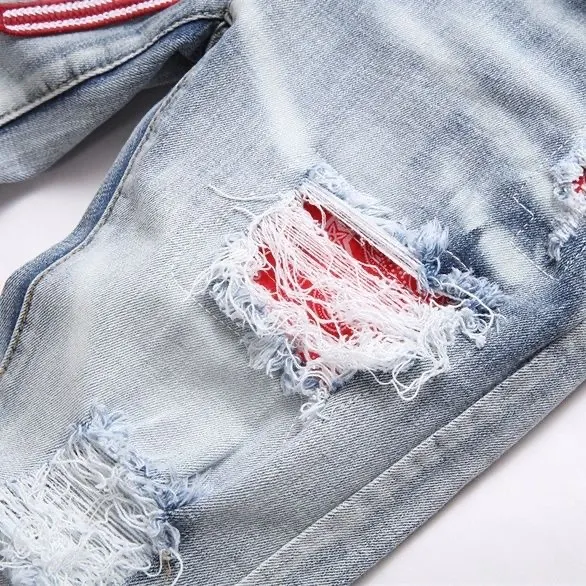 Distressed Logo-Appliqué Slim-Fit Jeans D14521824 — view 6