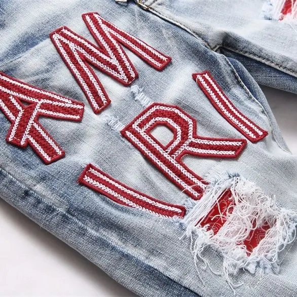 Distressed Logo-Appliqué Slim-Fit Jeans D14521824 — view 7