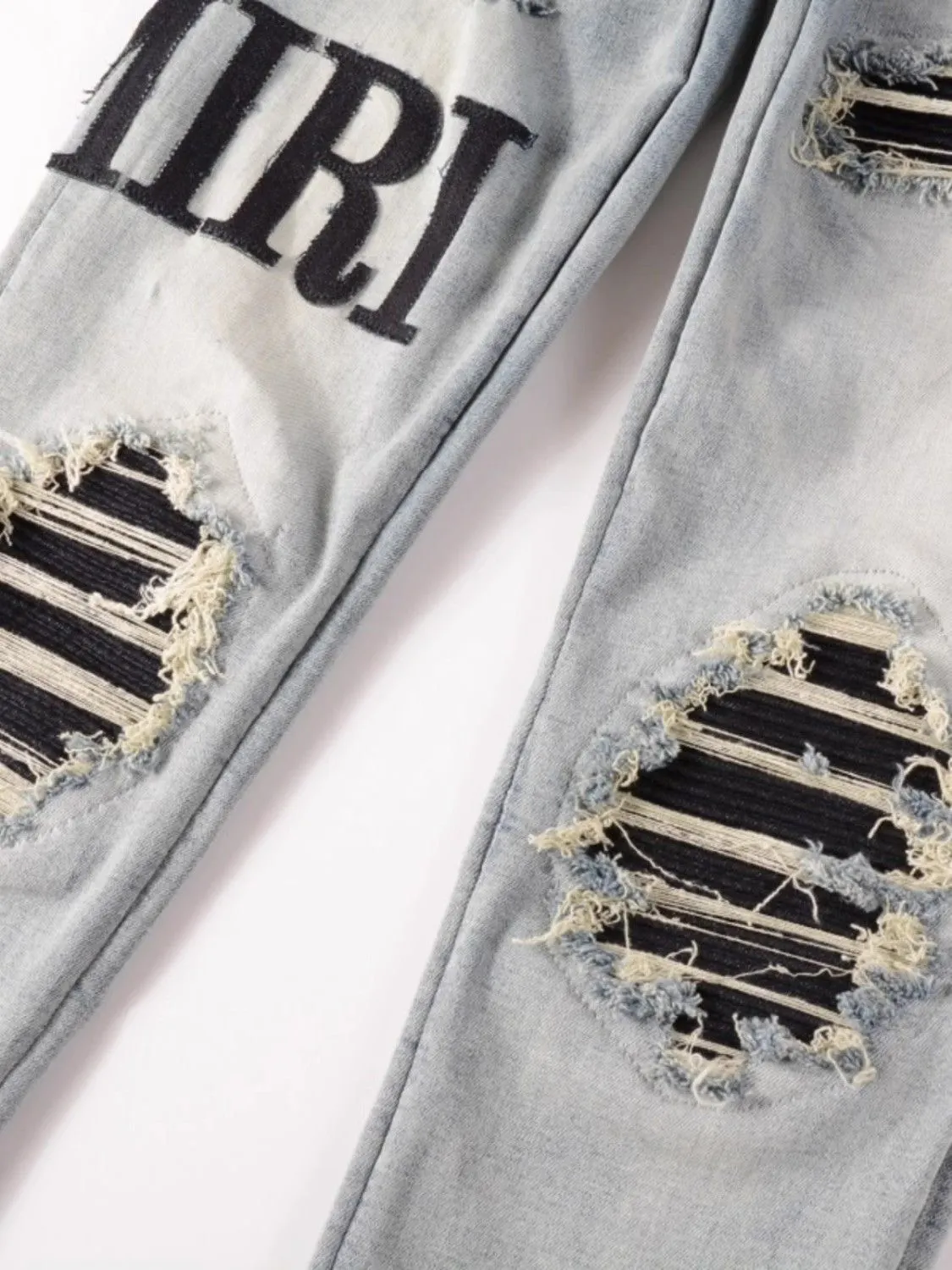 Distressed Logo-Appliqué Slim-Fit Jeans D14521823 — view 4