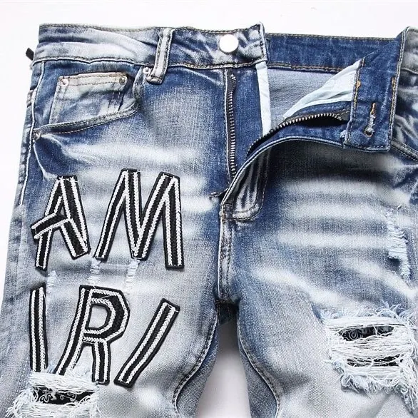Distressed Logo-Embroidered Slim-Fit Jeans D14521822 — view 4
