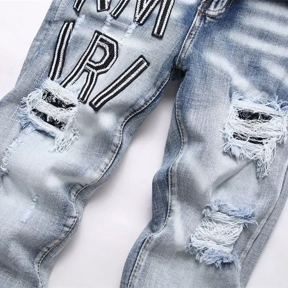 Distressed Logo-Embroidered Slim-Fit Jeans D14521822 — view 7