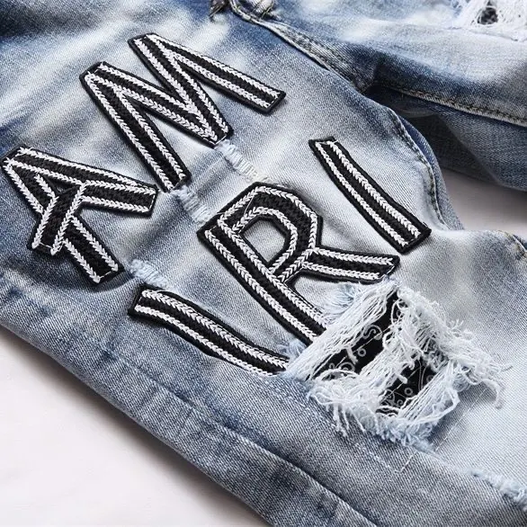 Distressed Logo-Embroidered Slim-Fit Jeans D14521822 — view 8