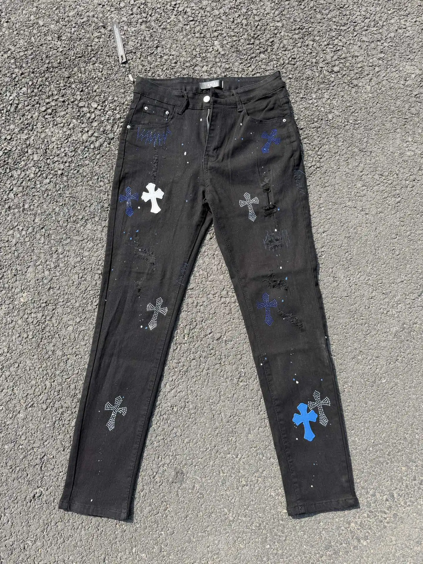Distressed Slim-Fit Graphic Jeans D15421821 — view 3