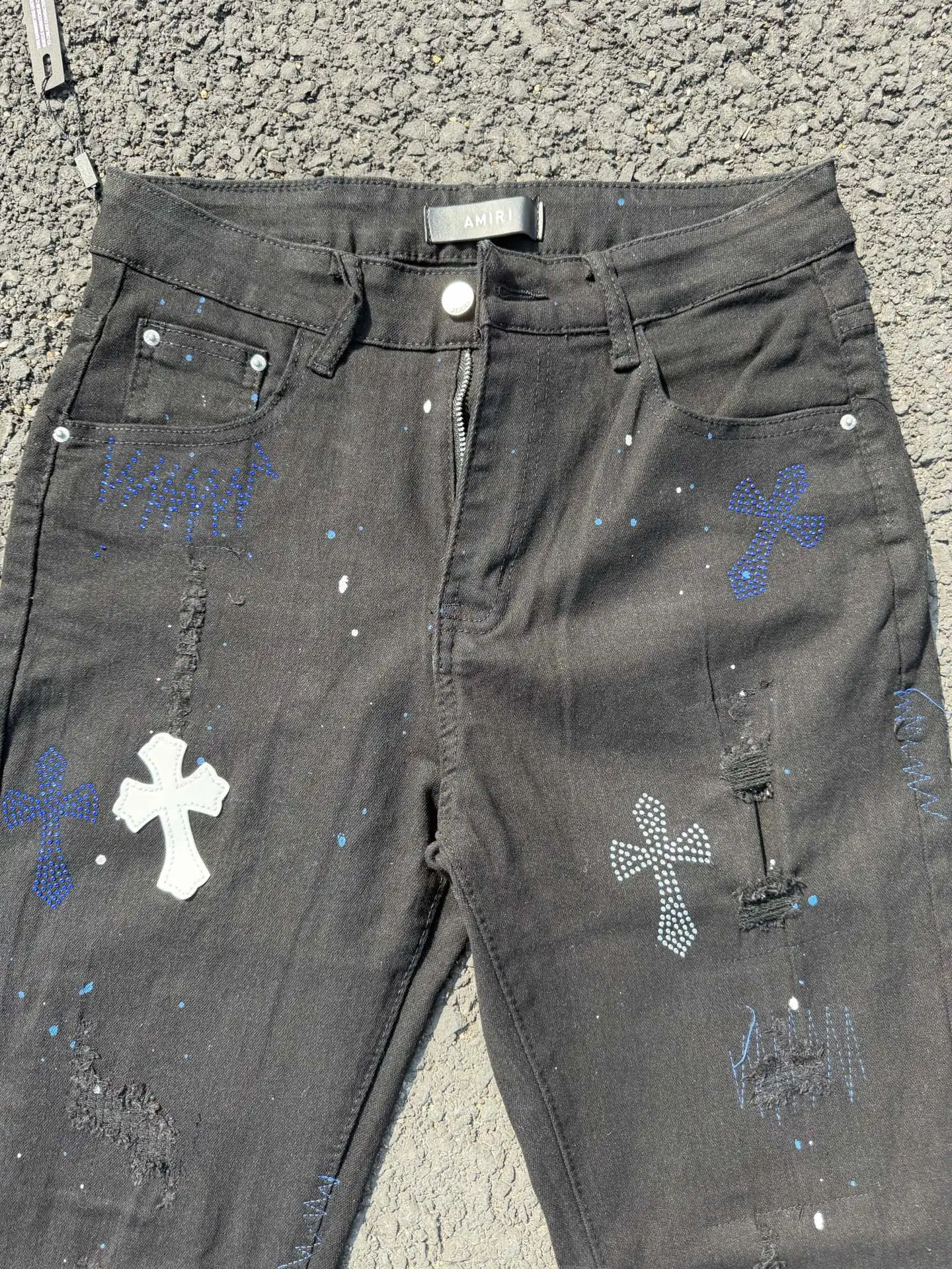 Distressed Slim-Fit Graphic Jeans D15421821 — view 5