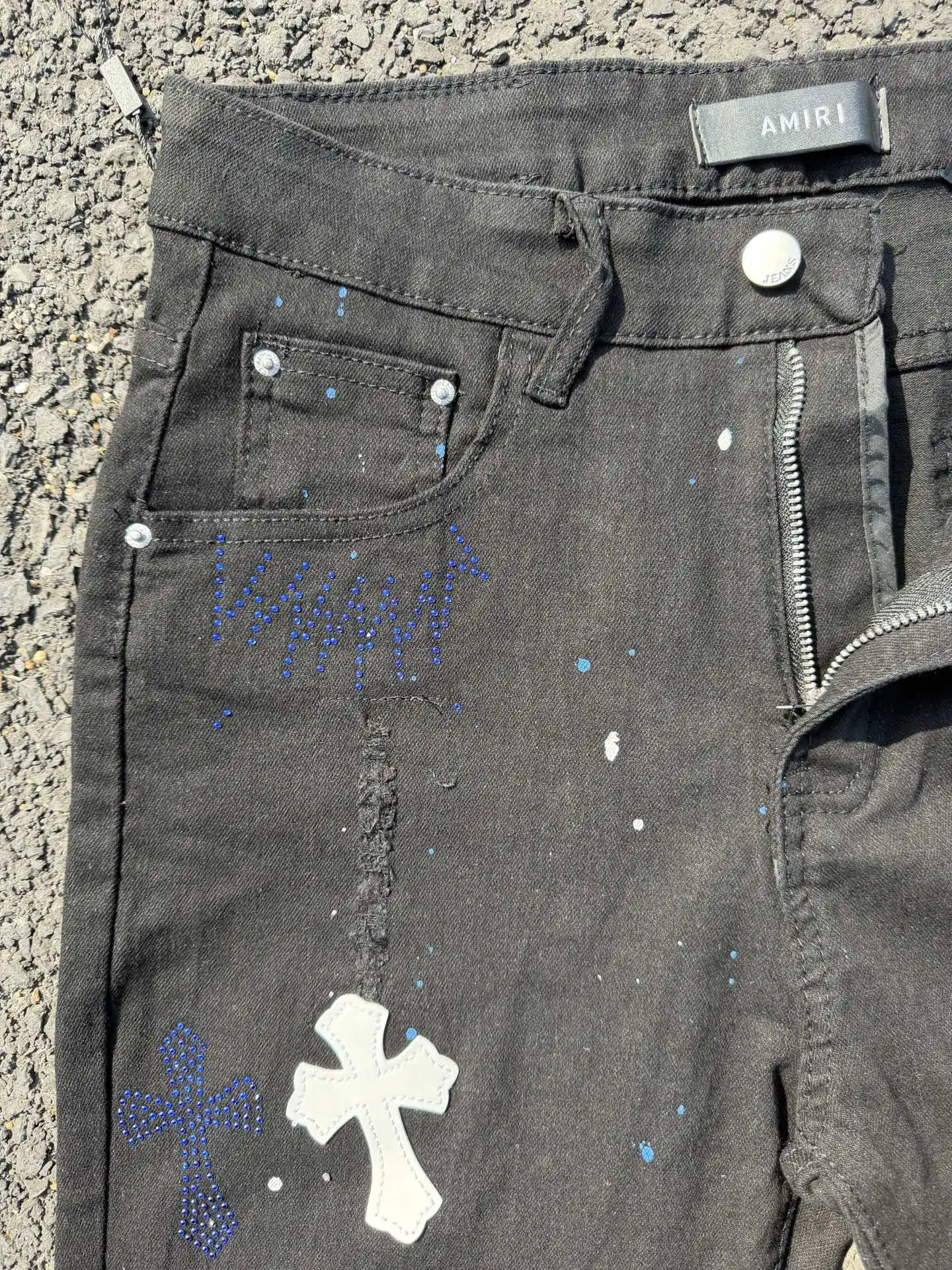 Distressed Slim-Fit Graphic Jeans D15421821 — view 6