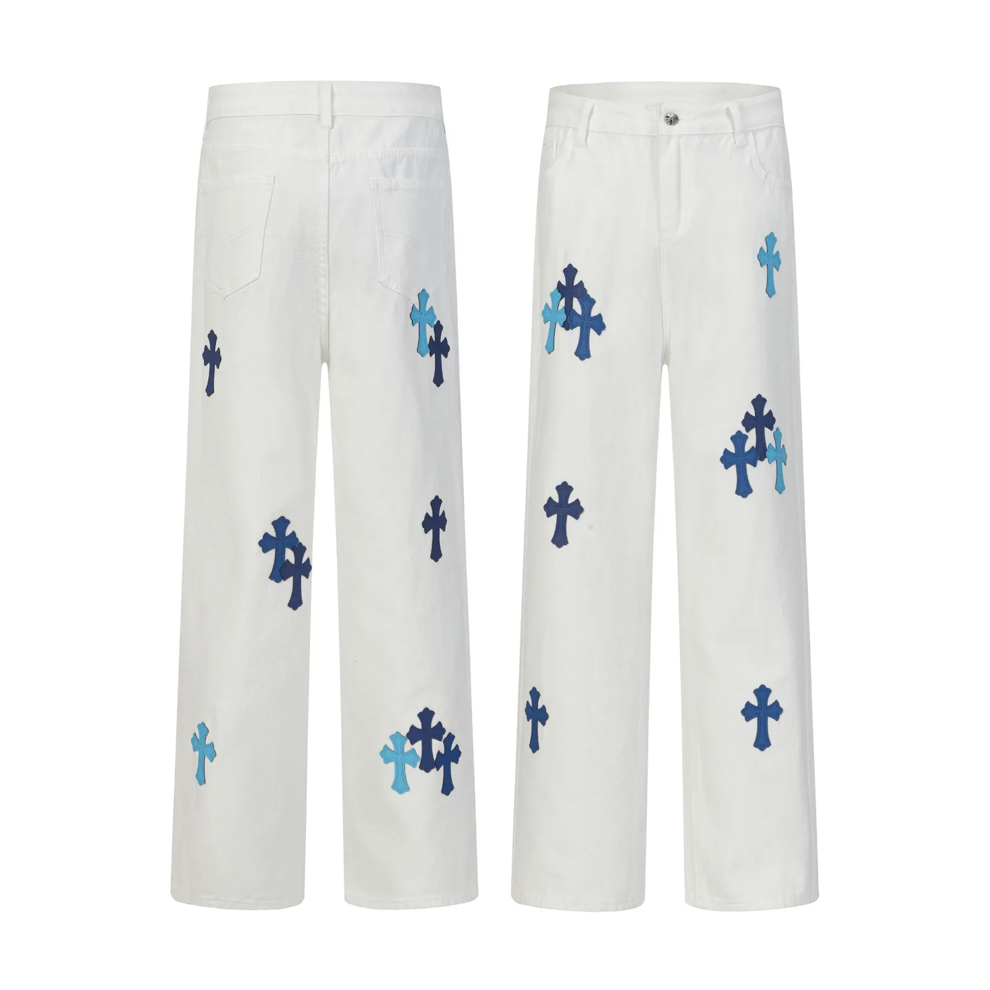 Cross Patch Embroidered Straight-Leg Jeans D15513473