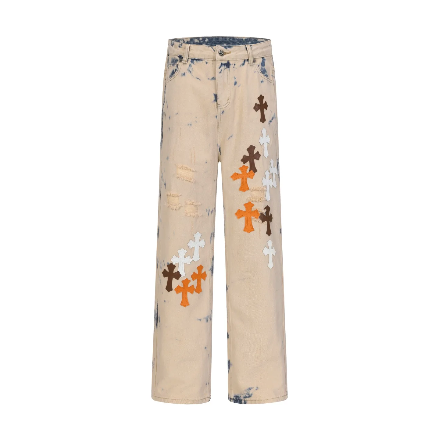 Cross Patch Acid-Wash Straight-Leg Jeans D17513582 — view 2