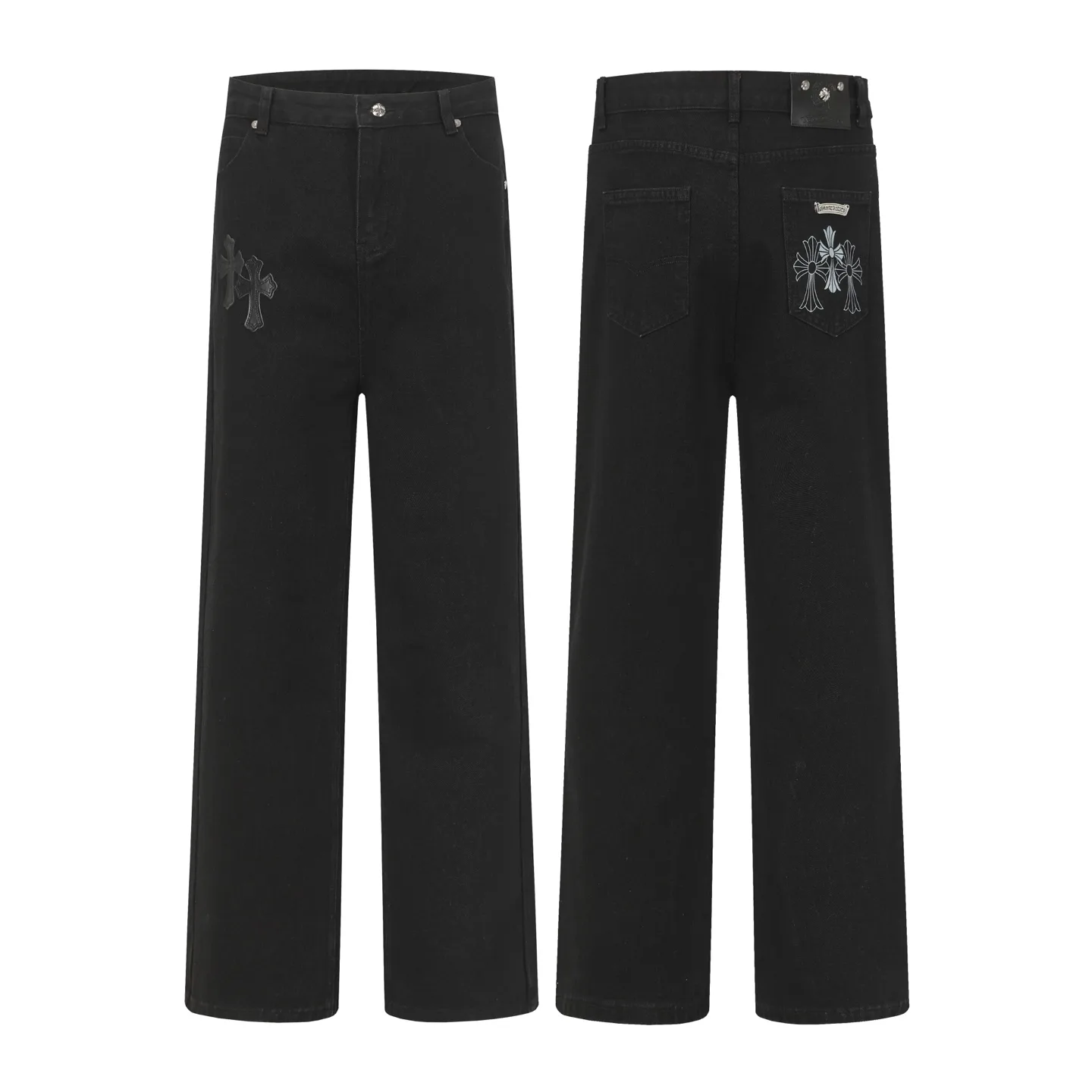 Cross Patch Embroidered Straight-Leg Jeans D14013592