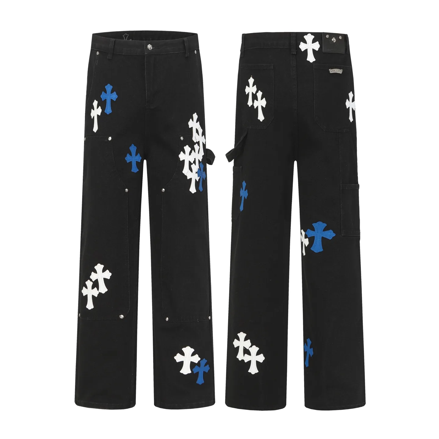 Cross Patch Embroidered Straight-Leg Jeans D16013591