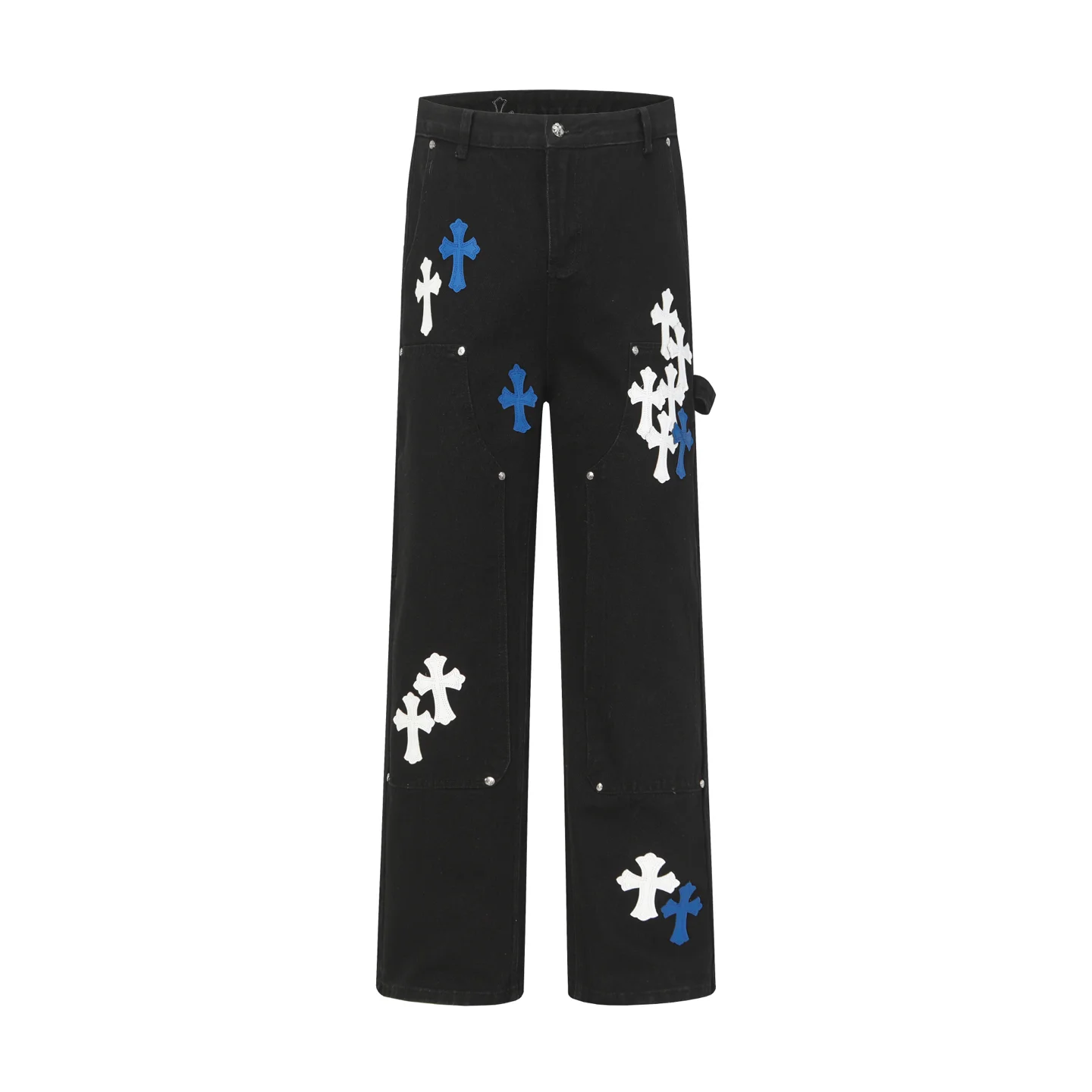 Cross Patch Embroidered Straight-Leg Jeans D16013591 — view 3