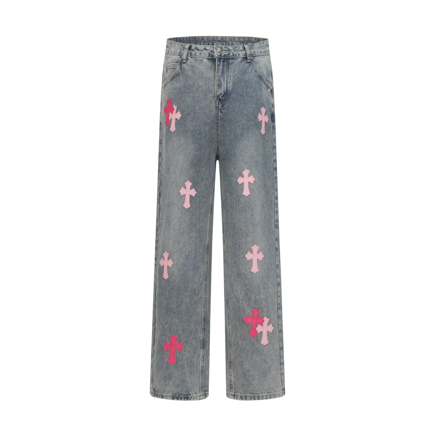 Cross Patch Embroidered Straight-Leg Jeans D15013682 — view 2