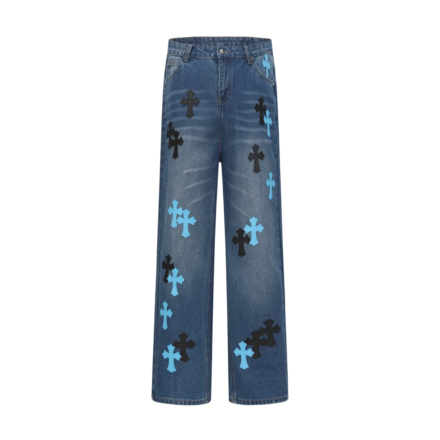 Cross Patch Appliqué Straight-Leg Jeans D15513679 — view 3