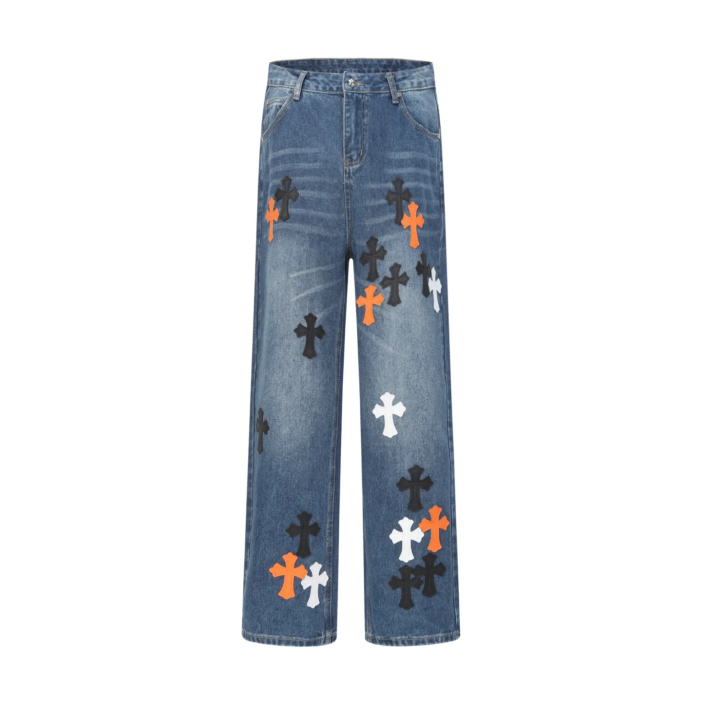 Cross Patch Appliqué Straight-Leg Jeans D15513681 — view 2