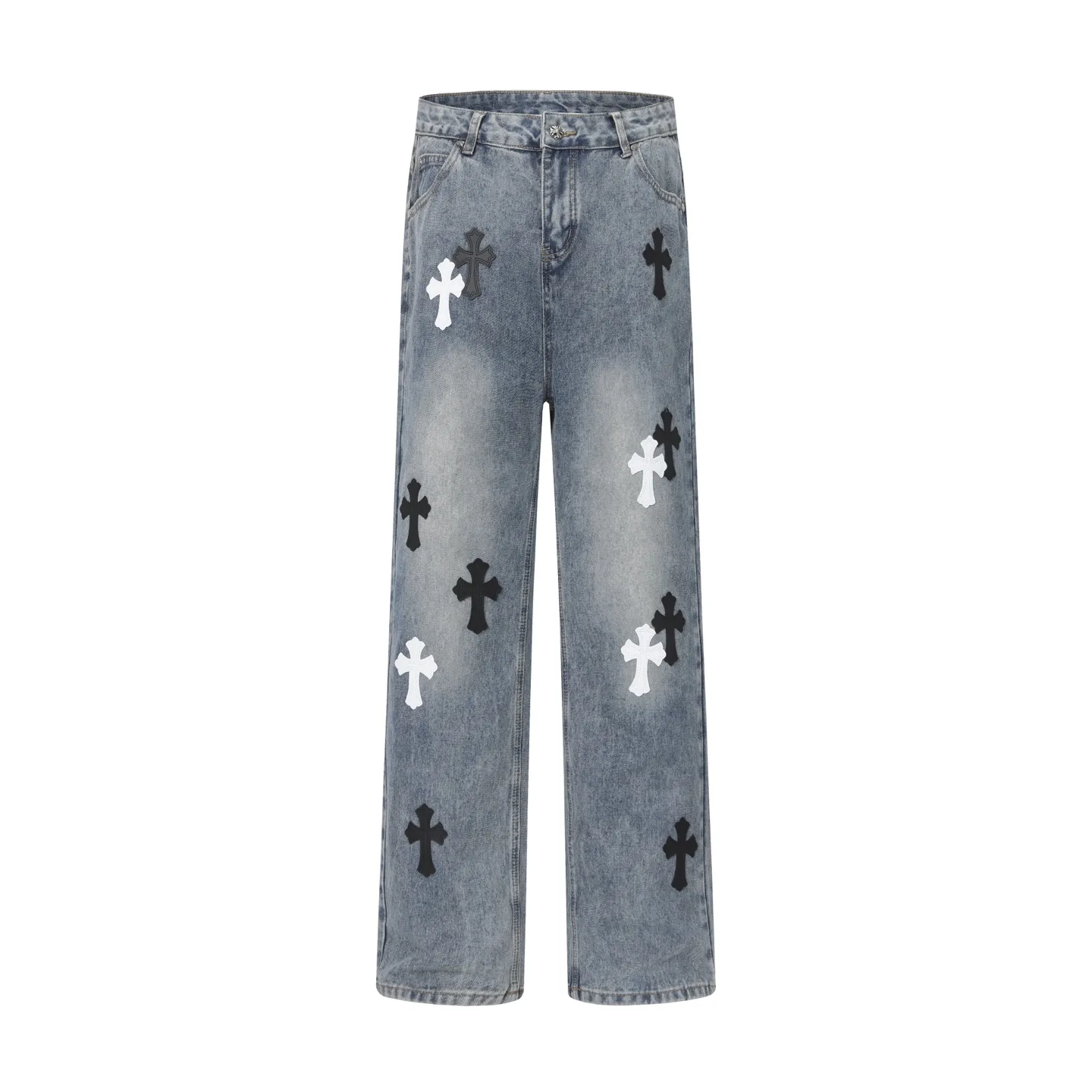 Cross Patch Appliqué Straight-Leg Jeans D15513607 — view 2