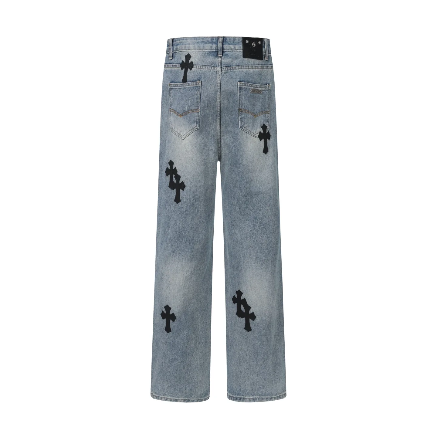 Cross Patch Embroidered Straight-Leg Jeans D15513608 — view 3