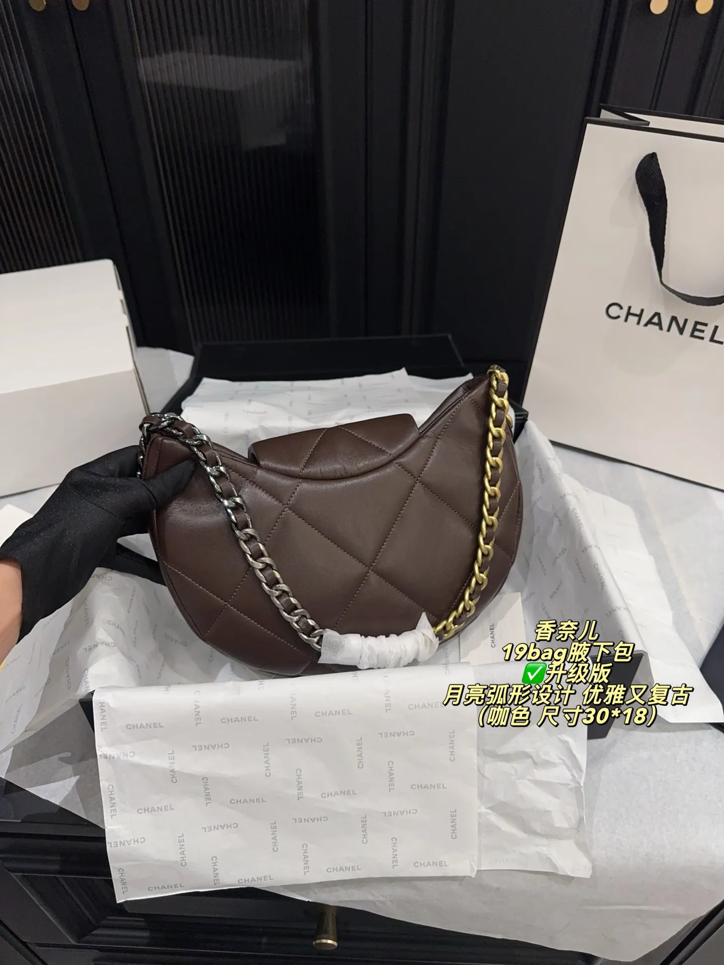 Chanel 19 Bag Quilted Shoulder Bag D31018394 — view 3