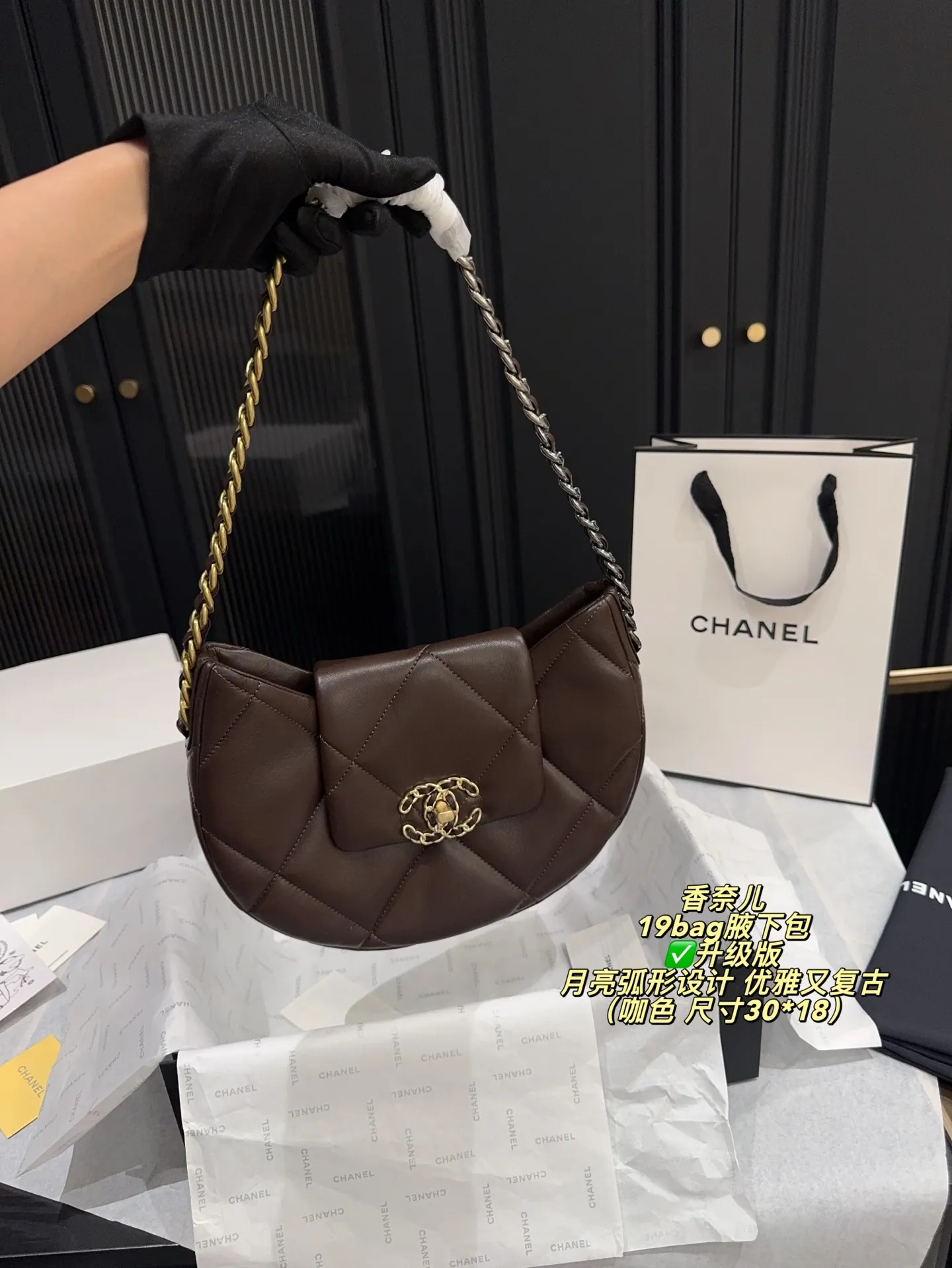 Chanel 19 Bag Quilted Shoulder Bag D31018394 — view 5
