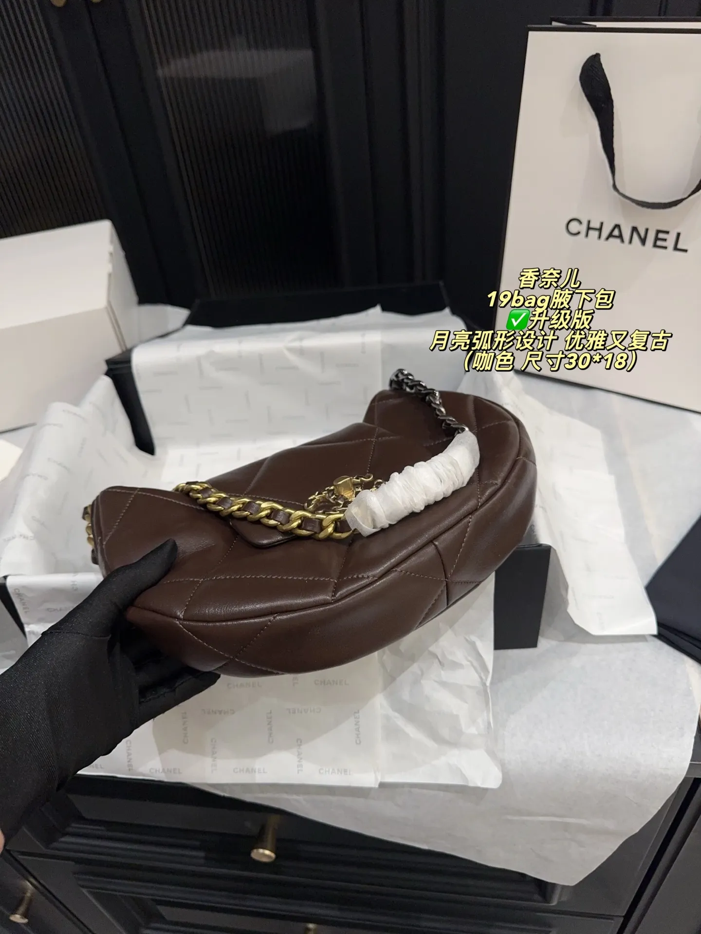 Chanel 19 Bag Quilted Shoulder Bag D31018394 — view 7