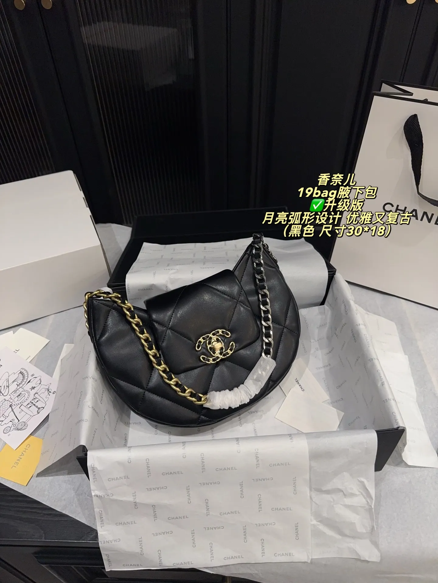 Chanel 19 Bag Quilted Shoulder Bag D31018394 — view 10