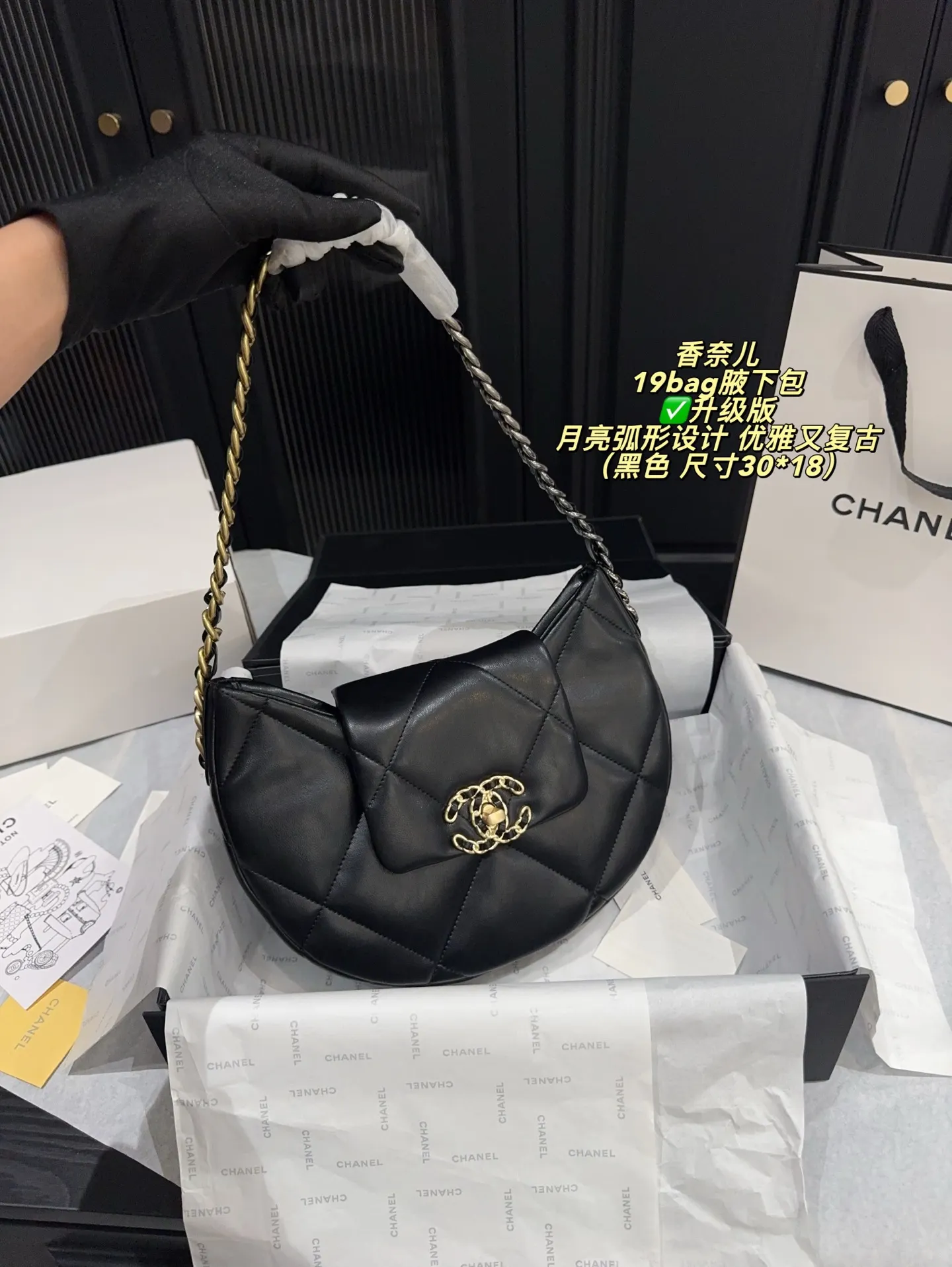 Chanel 19 Bag Quilted Shoulder Bag D31018394 — view 11
