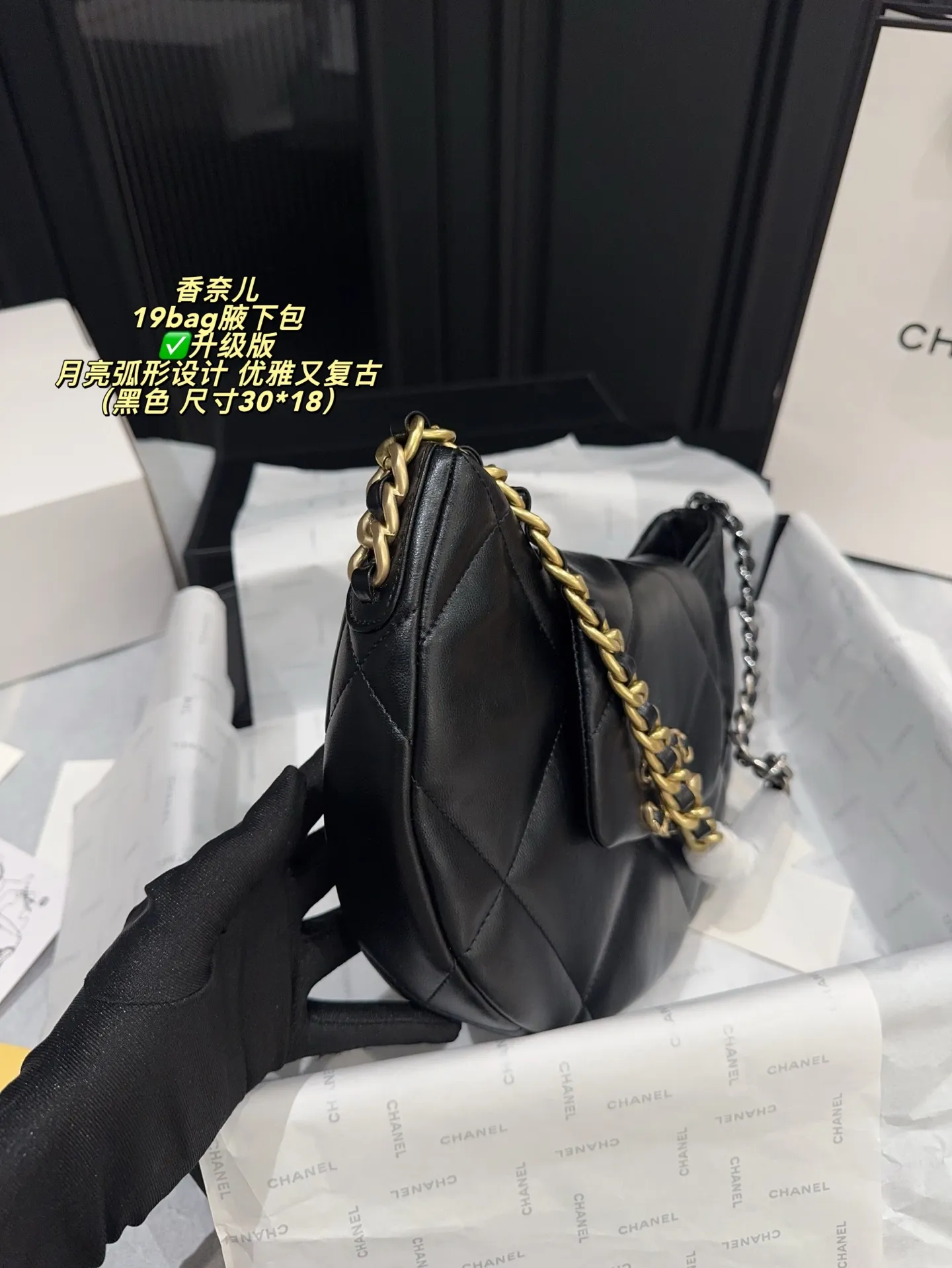 Chanel 19 Bag Quilted Shoulder Bag D31018394 — view 13