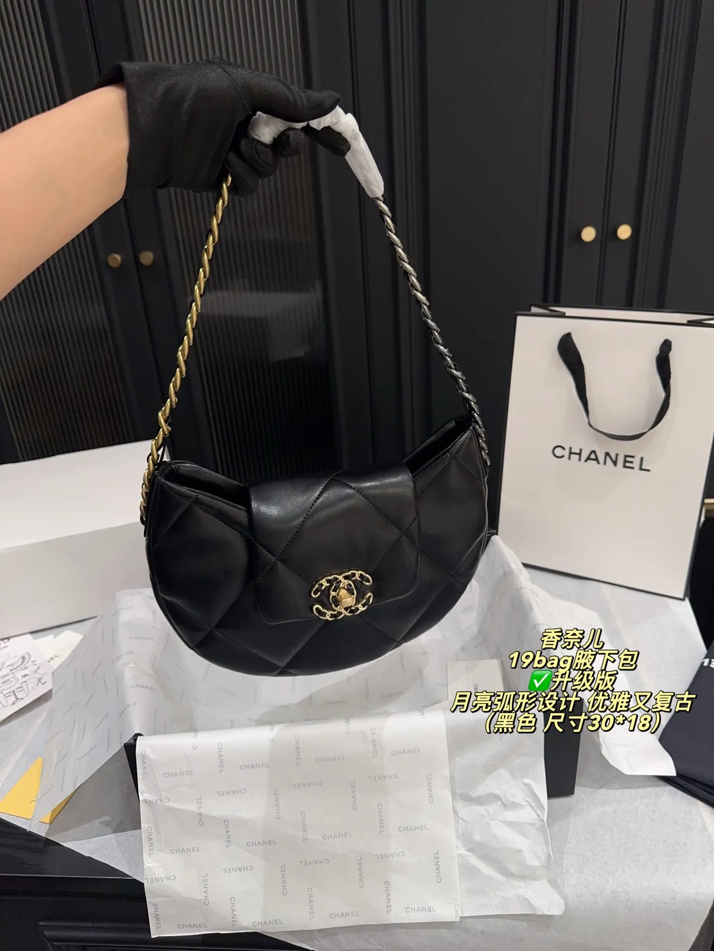 Chanel 19 Bag Quilted Shoulder Bag D31018394 — view 15