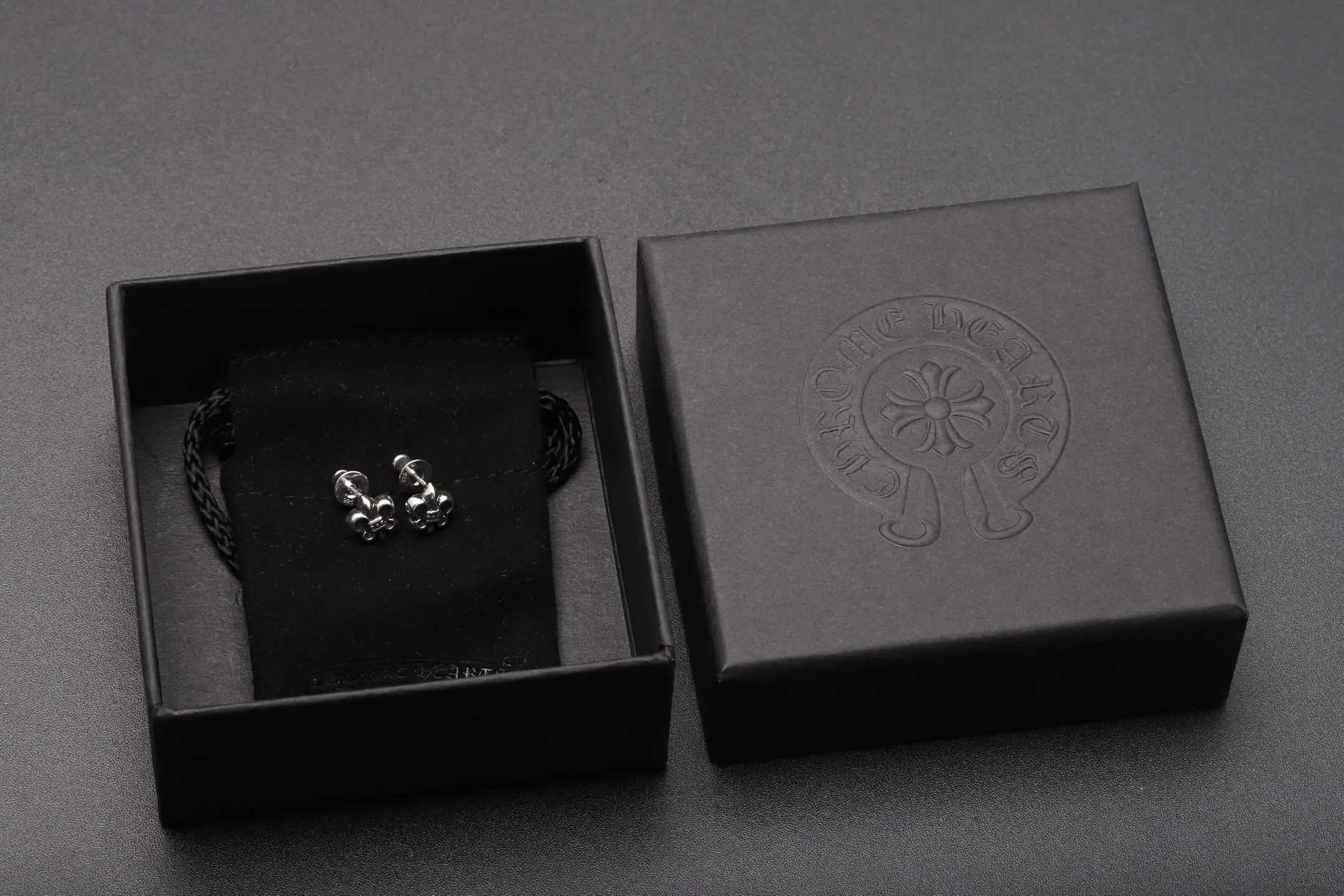 Chrome Hearts Fleur-de-Lis Stud Earrings (Sterling Silver) D14016535 — view 2