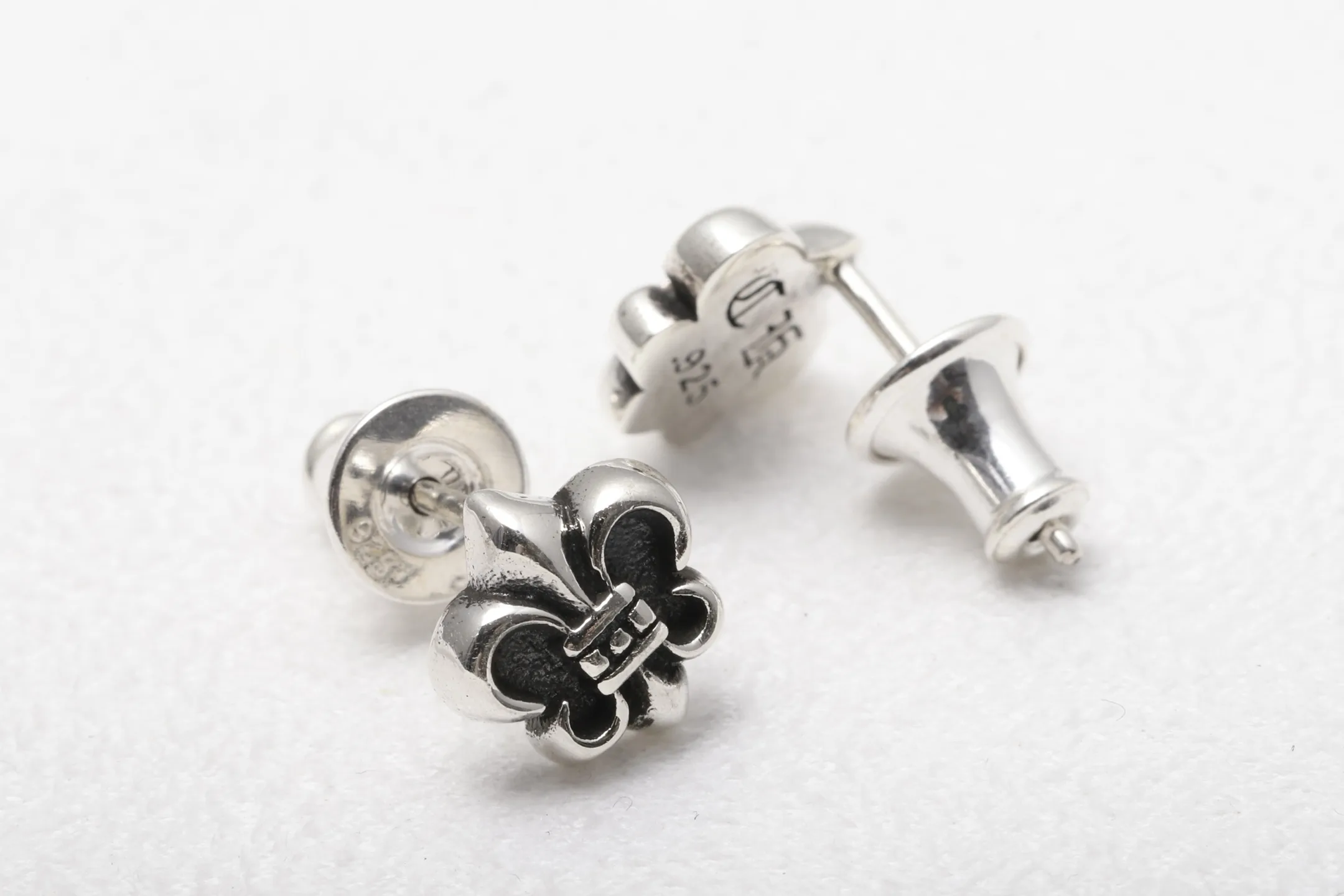 Chrome Hearts Fleur-de-Lis Stud Earrings (Sterling Silver) D14016535 — view 4