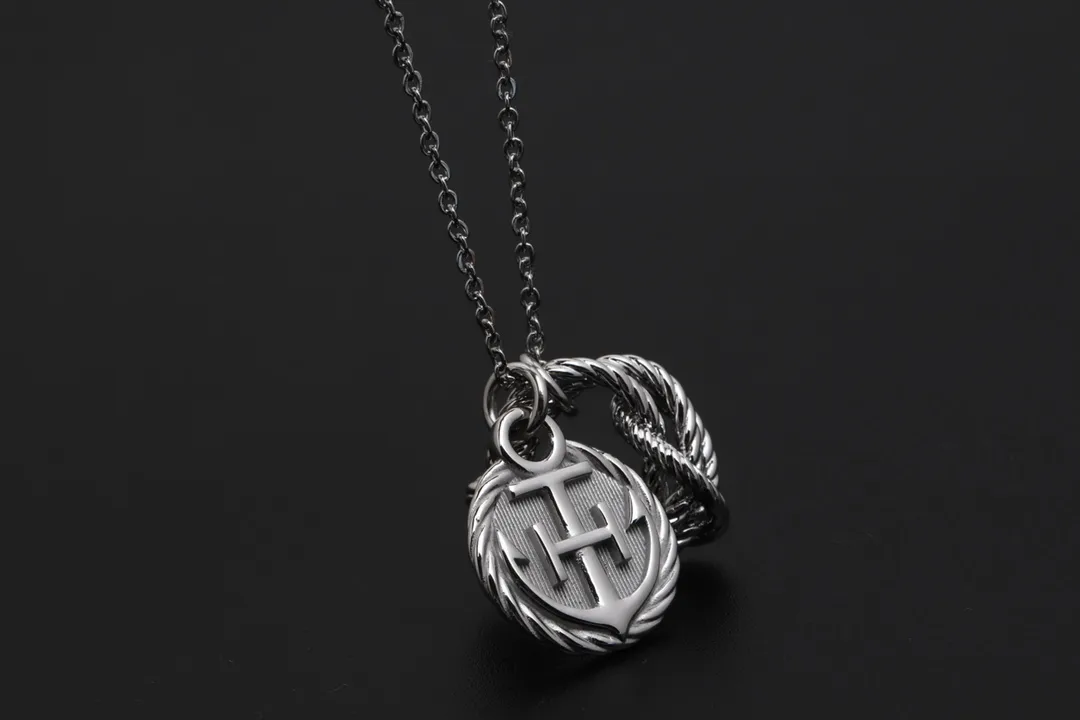 Cordage H Anchor Pendant Necklace D15517601 — view 2