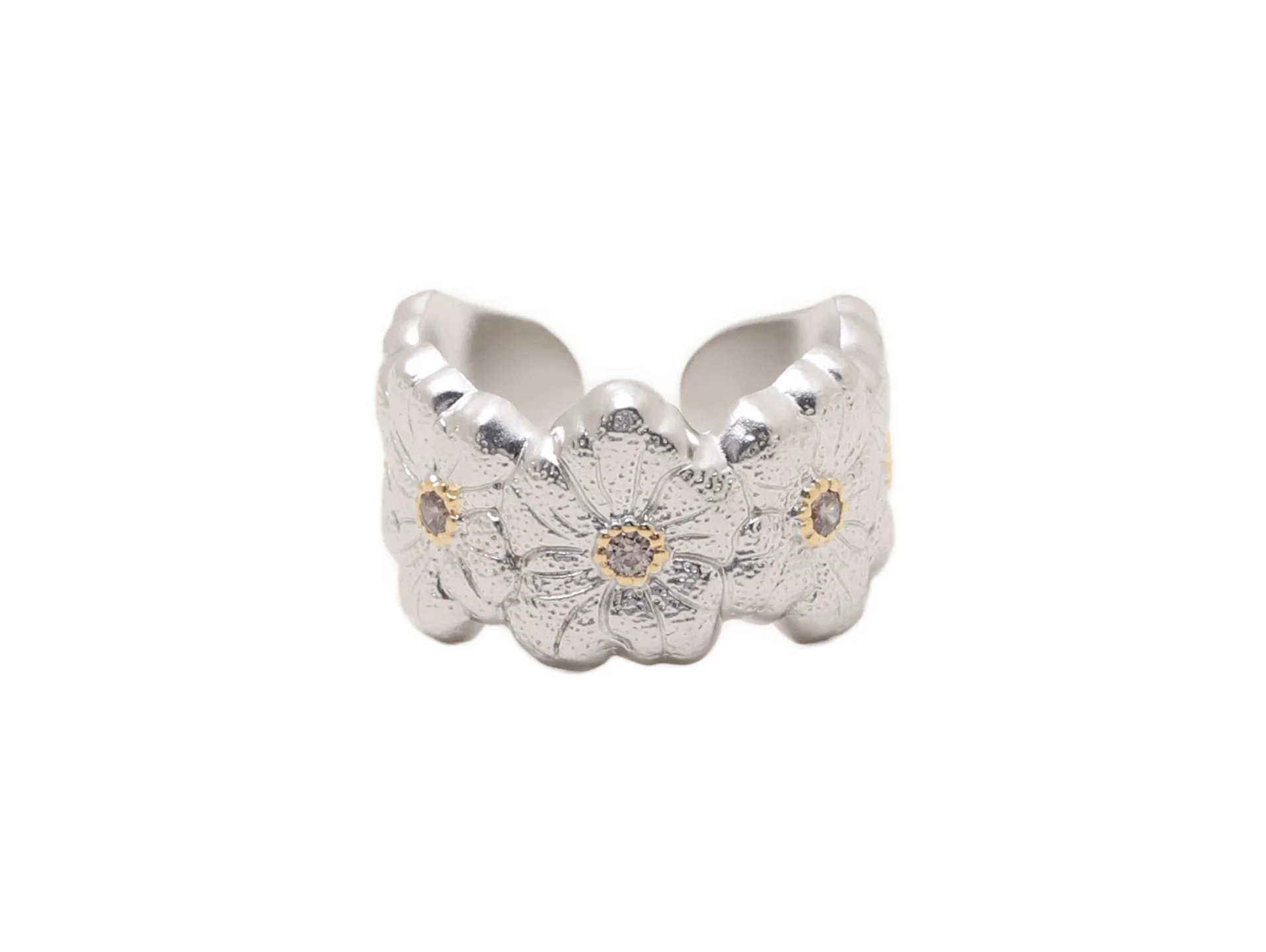 Gardenia Diamond-Set Floral Band Ring D39016856