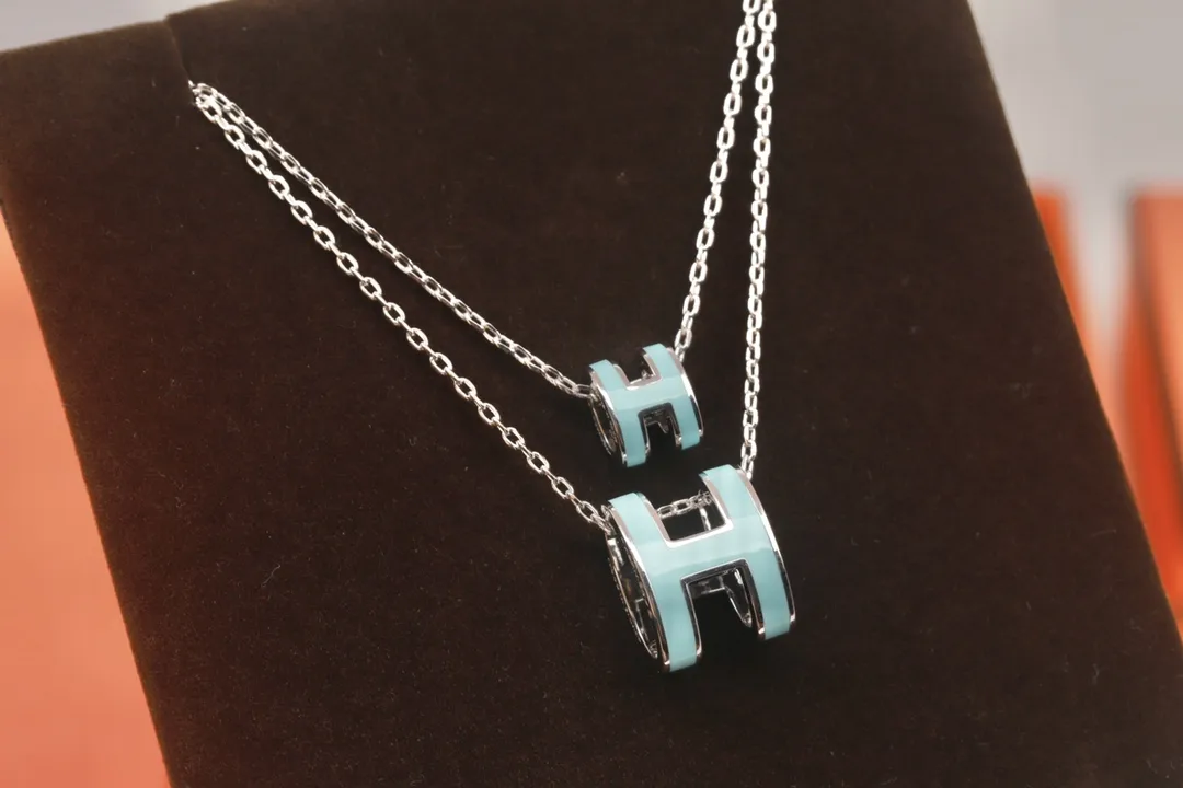 Pop H Enamel Pendant Necklace D11017607 — view 2