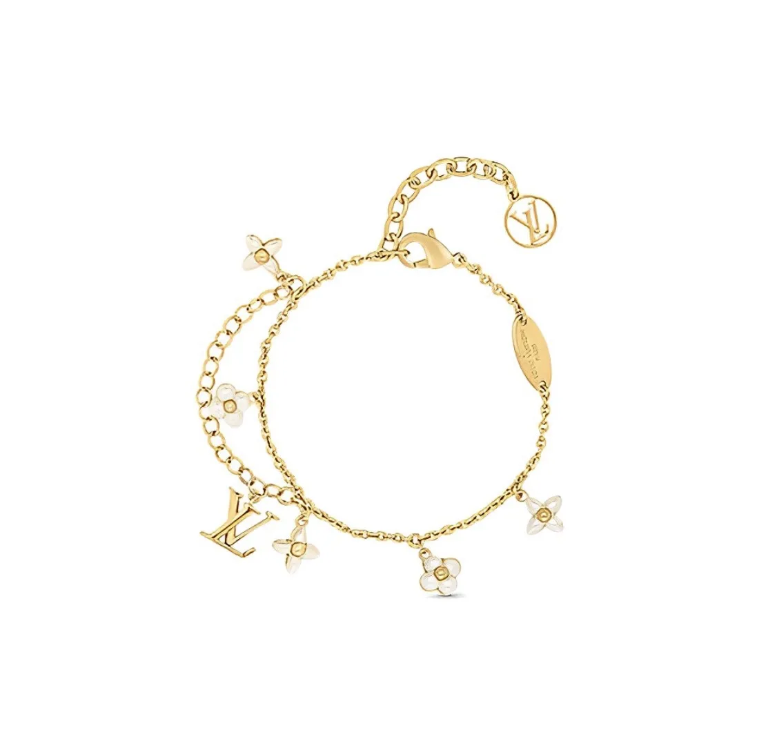 Floragram Double-Chain Bracelet with Resin Pearls D15517464