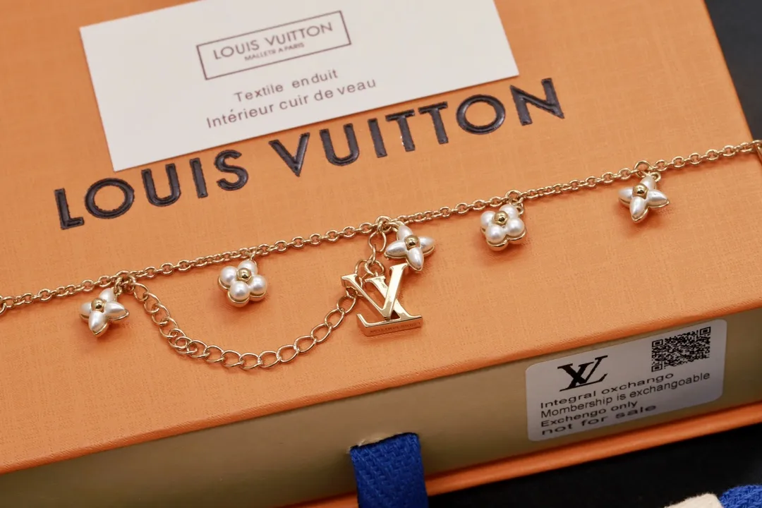 Floragram Double-Chain Bracelet with Resin Pearls D15517464 — view 4