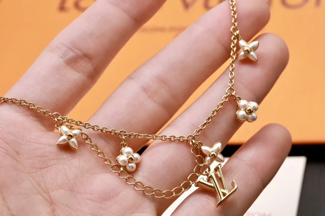 Floragram Double-Chain Bracelet with Resin Pearls D15517464 — view 5