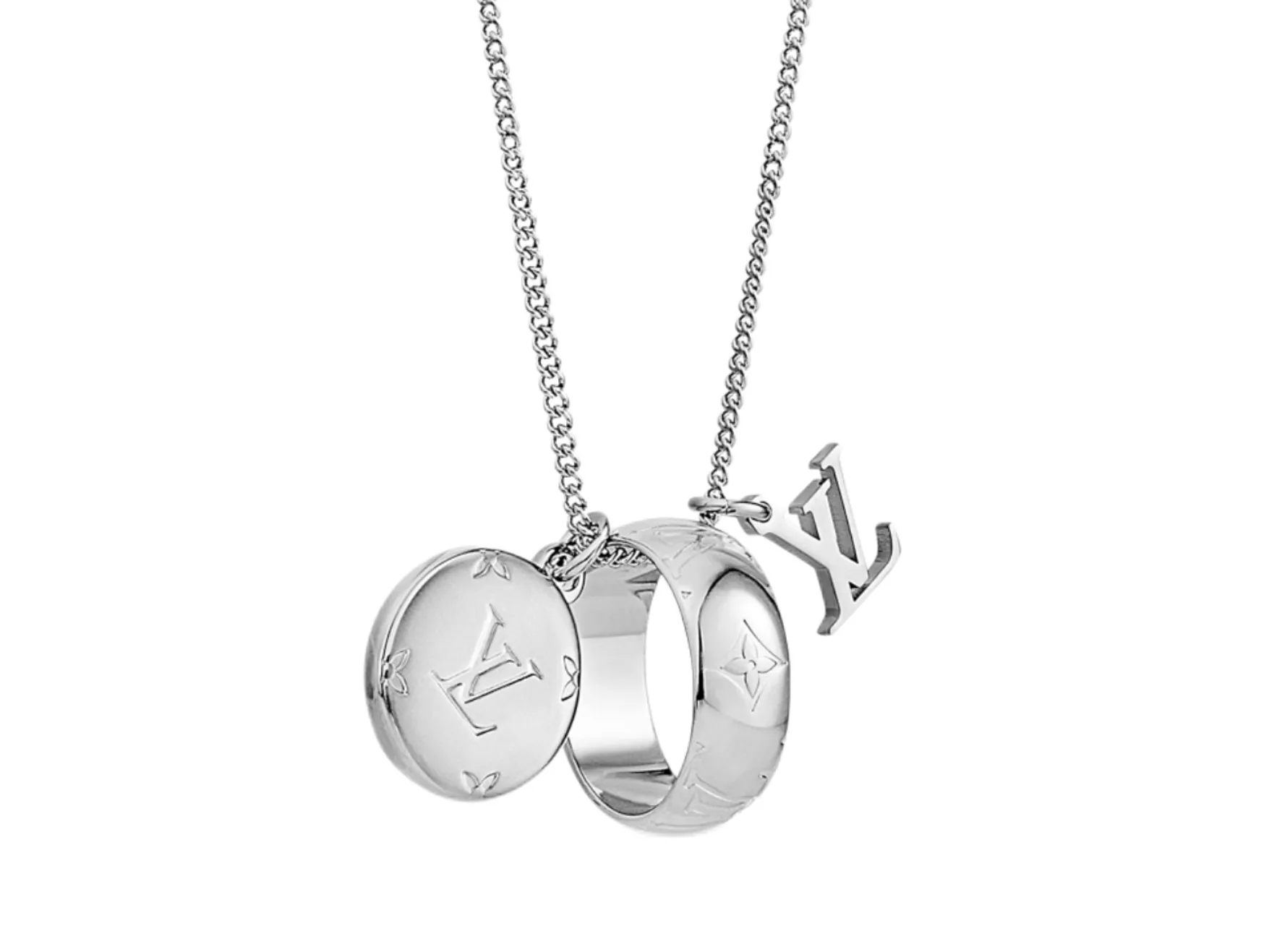 Monogram Ring and Pendant Triple Charm Necklace D10517022