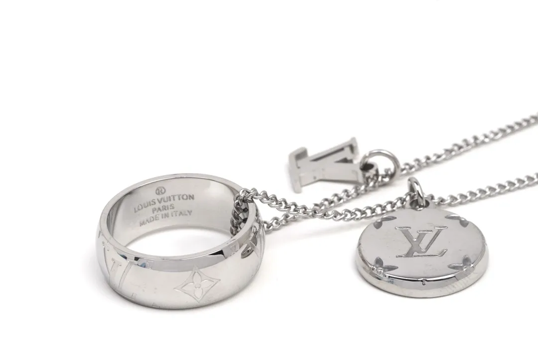 Monogram Ring and Pendant Triple Charm Necklace D10517022 — view 2