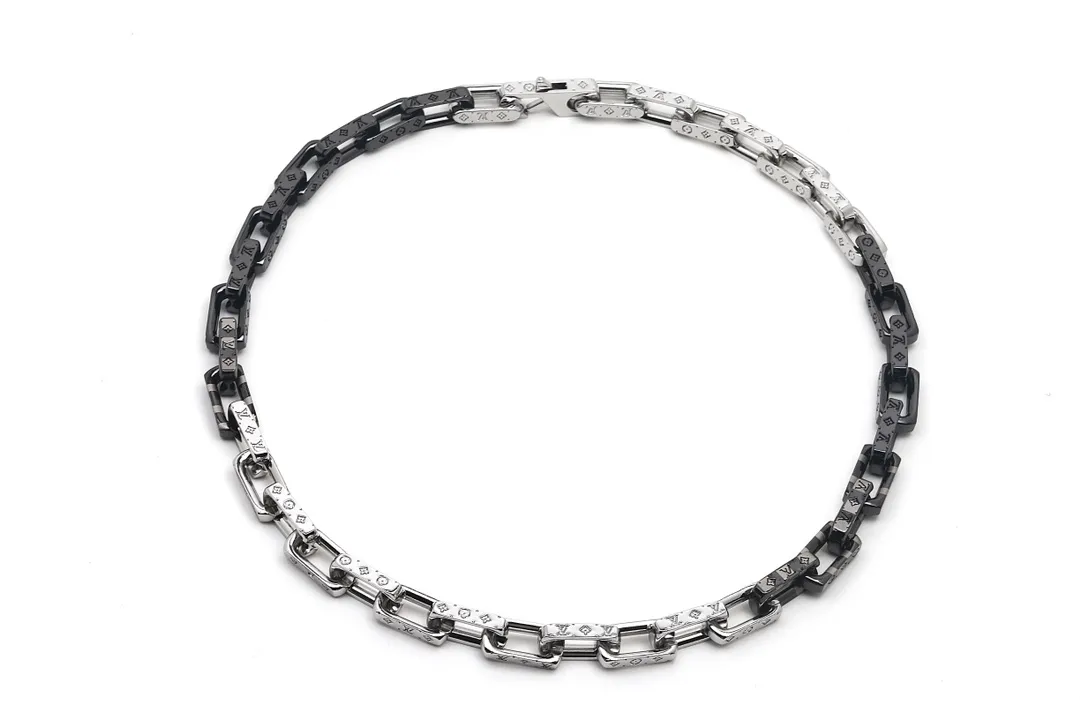 Monogram Damier Chain Necklace (Titanium Steel) D15016747