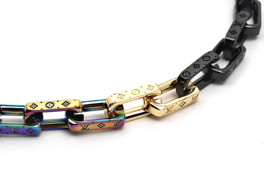 Monogram Iridescent Chain Necklace (Titanium Steel) D15016748 — view 2