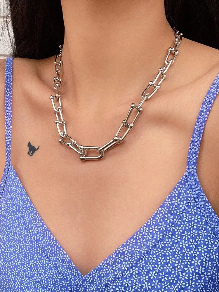 HardWear Graduated Link Necklace (Titanium Steel) D22017563 — view 8