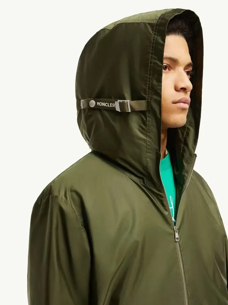 Moncler Logo-Webbing Hooded Windbreaker Jacket D31020431