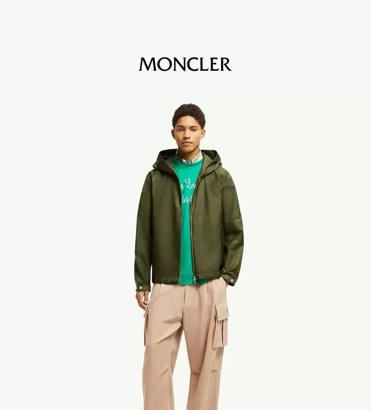 Moncler Logo-Webbing Hooded Windbreaker Jacket D31020431 — view 3