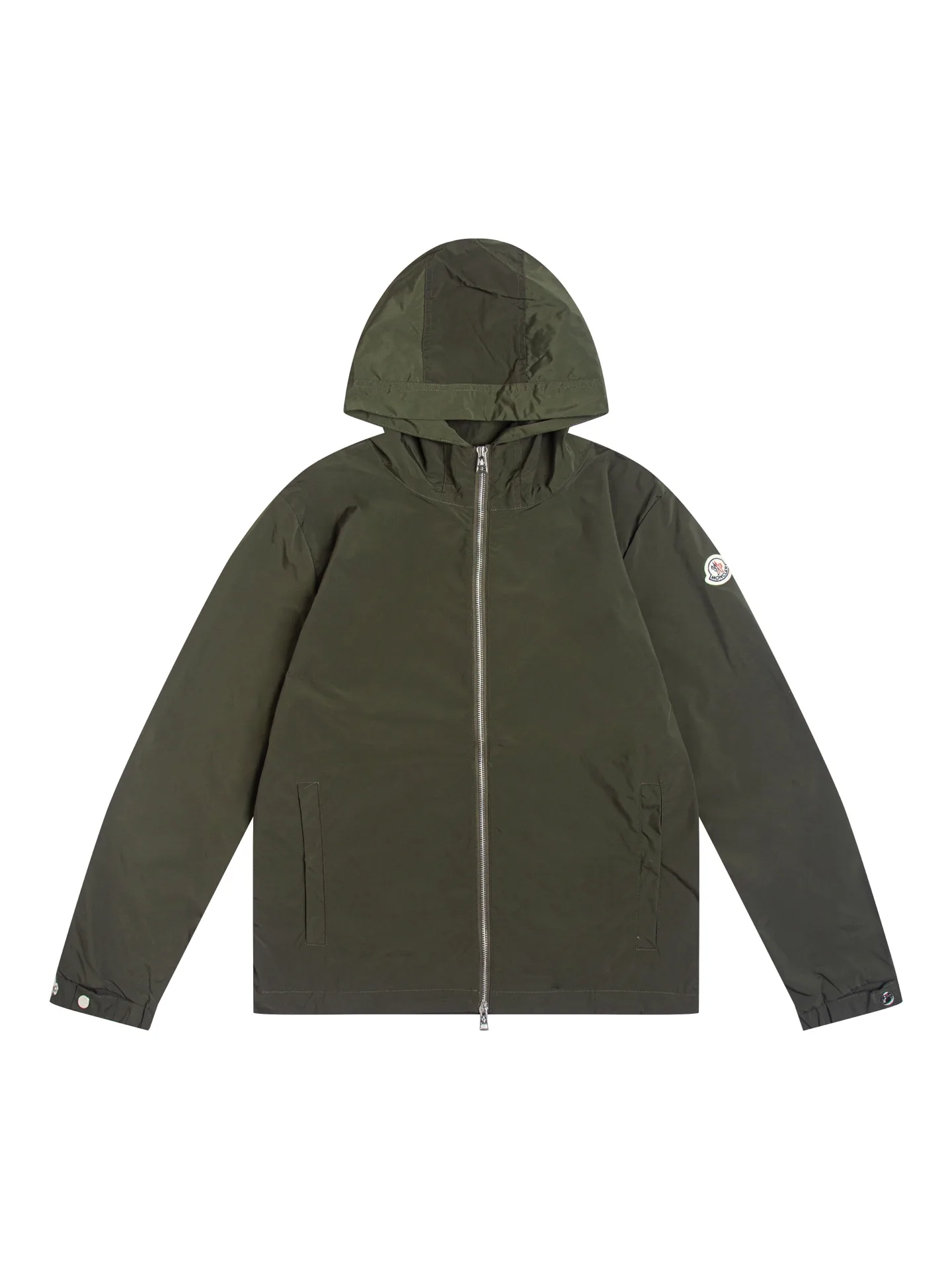 Moncler Logo-Webbing Hooded Windbreaker Jacket D31020431 — view 8