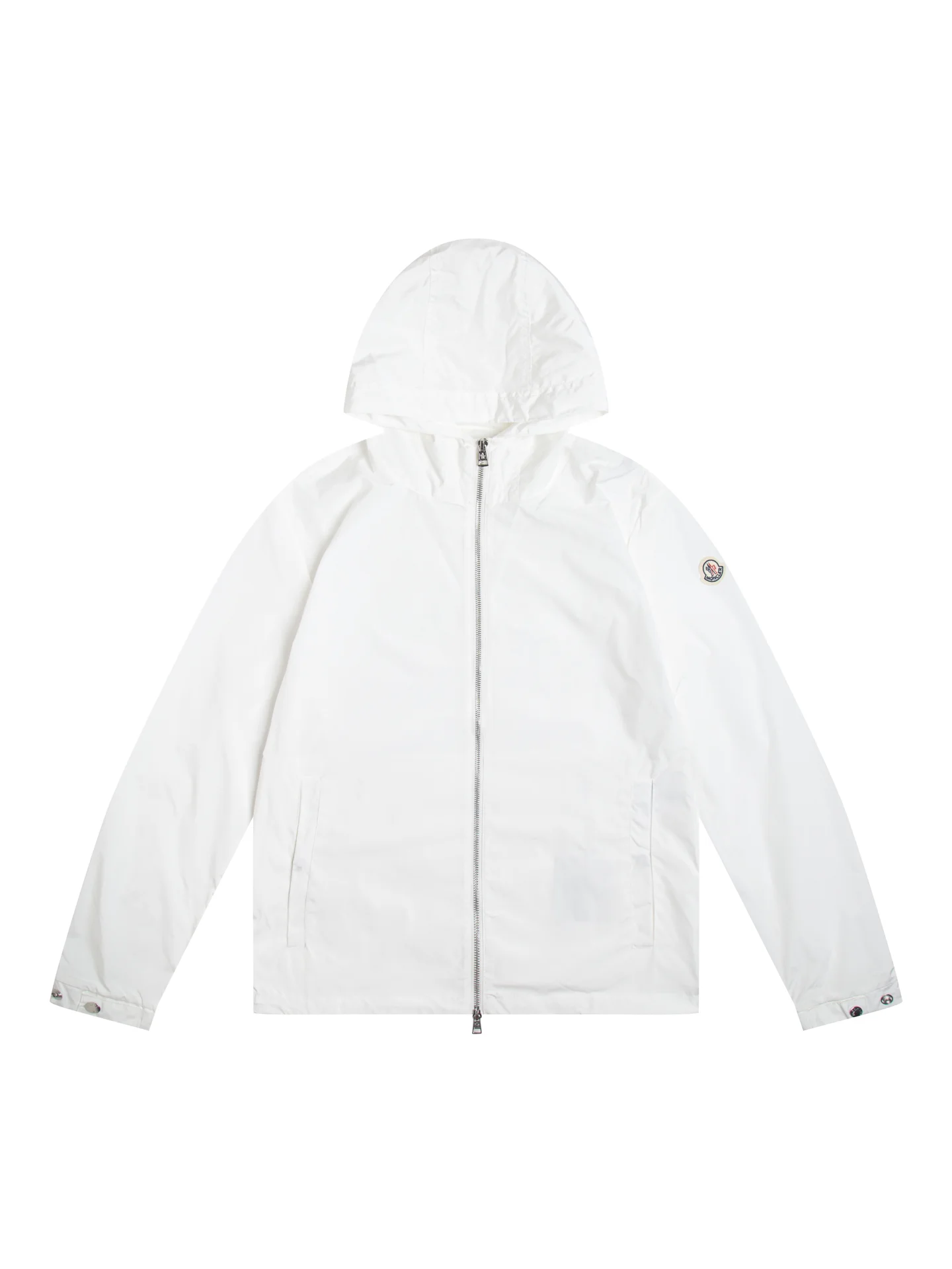 Moncler Hooded Windbreaker Jacket with Logo Patch D31020433