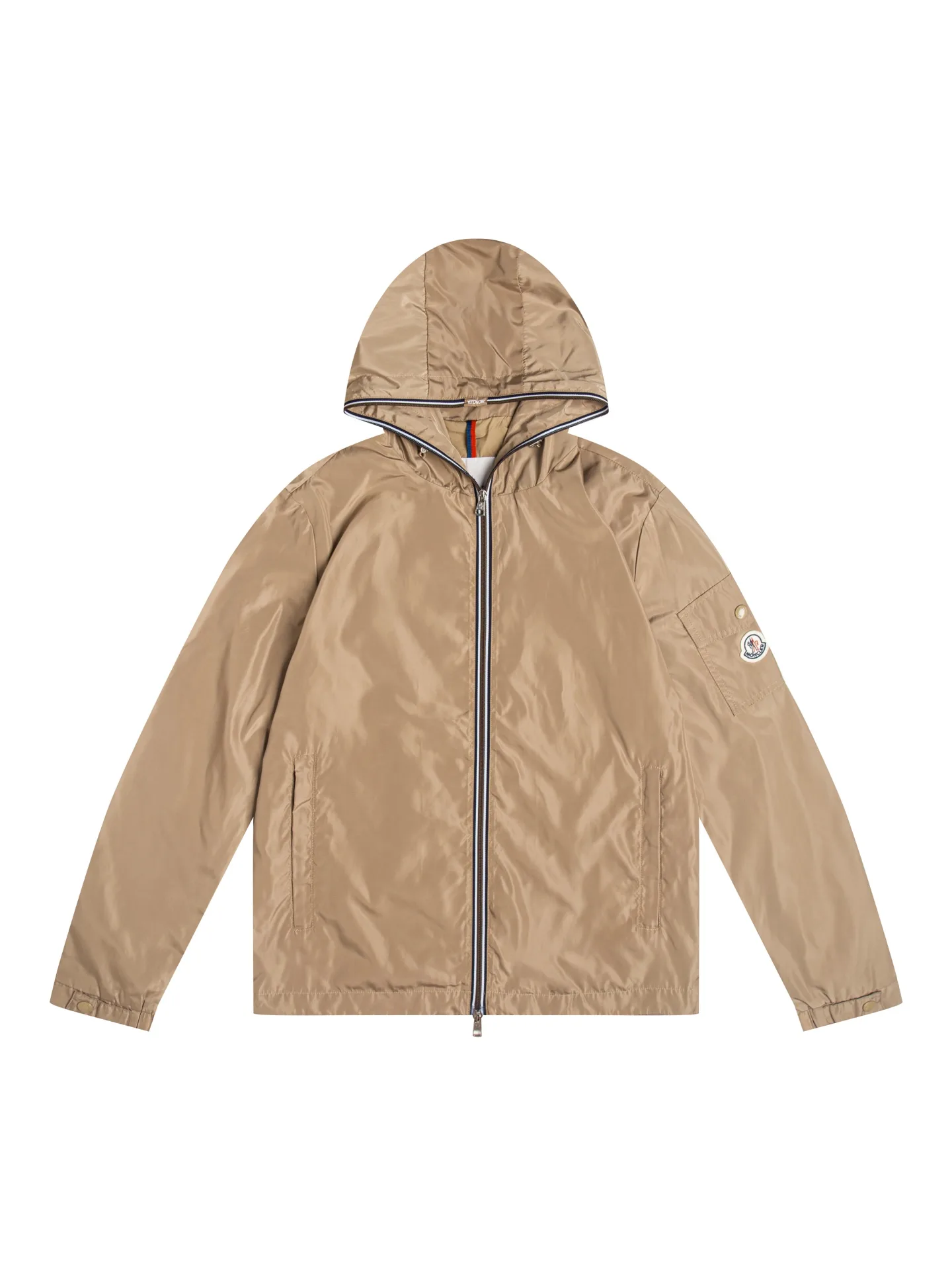 Hooded Windbreaker Jacket with Contrast Trim D31020438