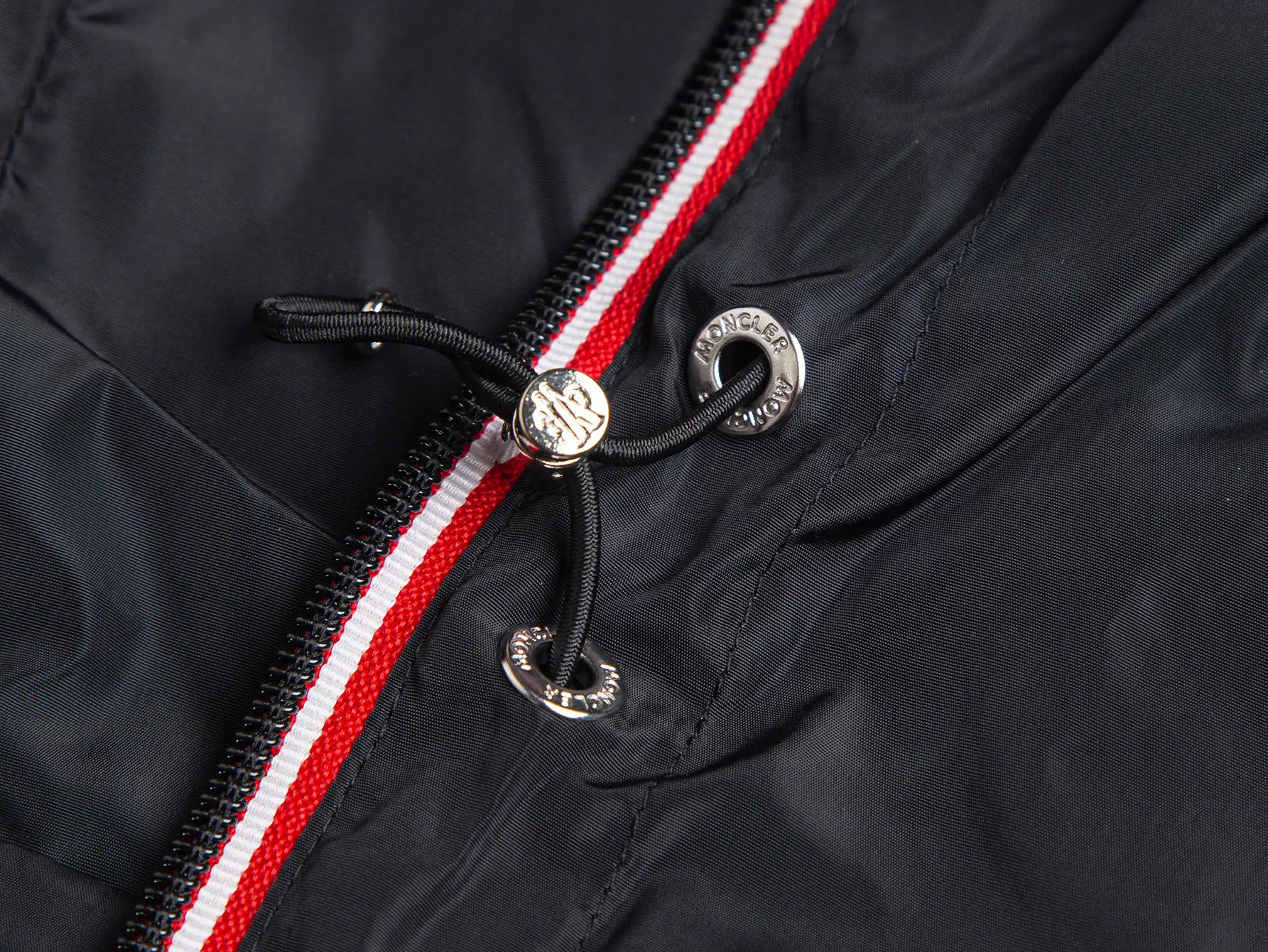 Moncler Hooded Windbreaker Jacket with Tricolour Trim D31020437 — view 6