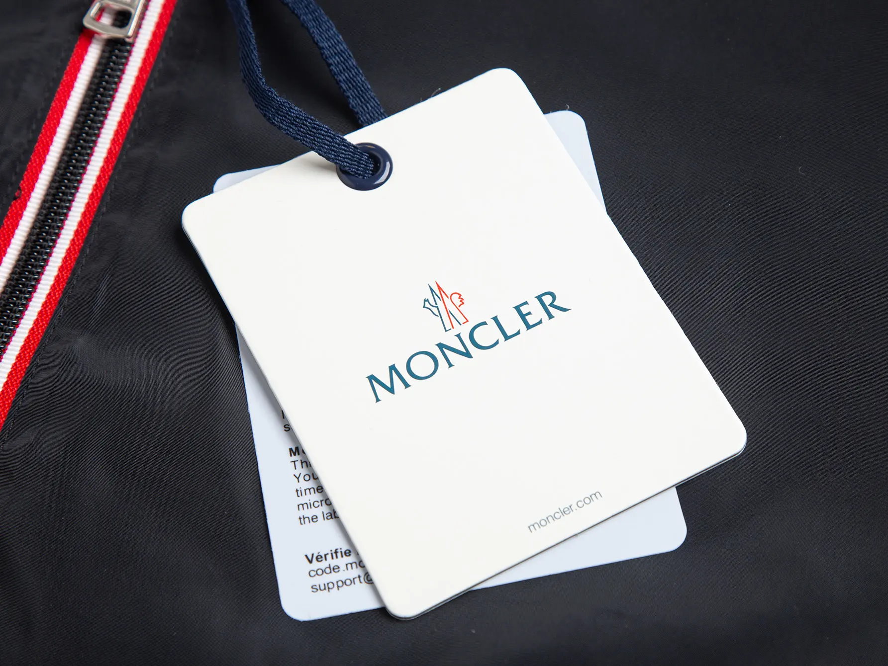 Moncler Hooded Windbreaker Jacket with Tricolour Trim D31020437 — view 7