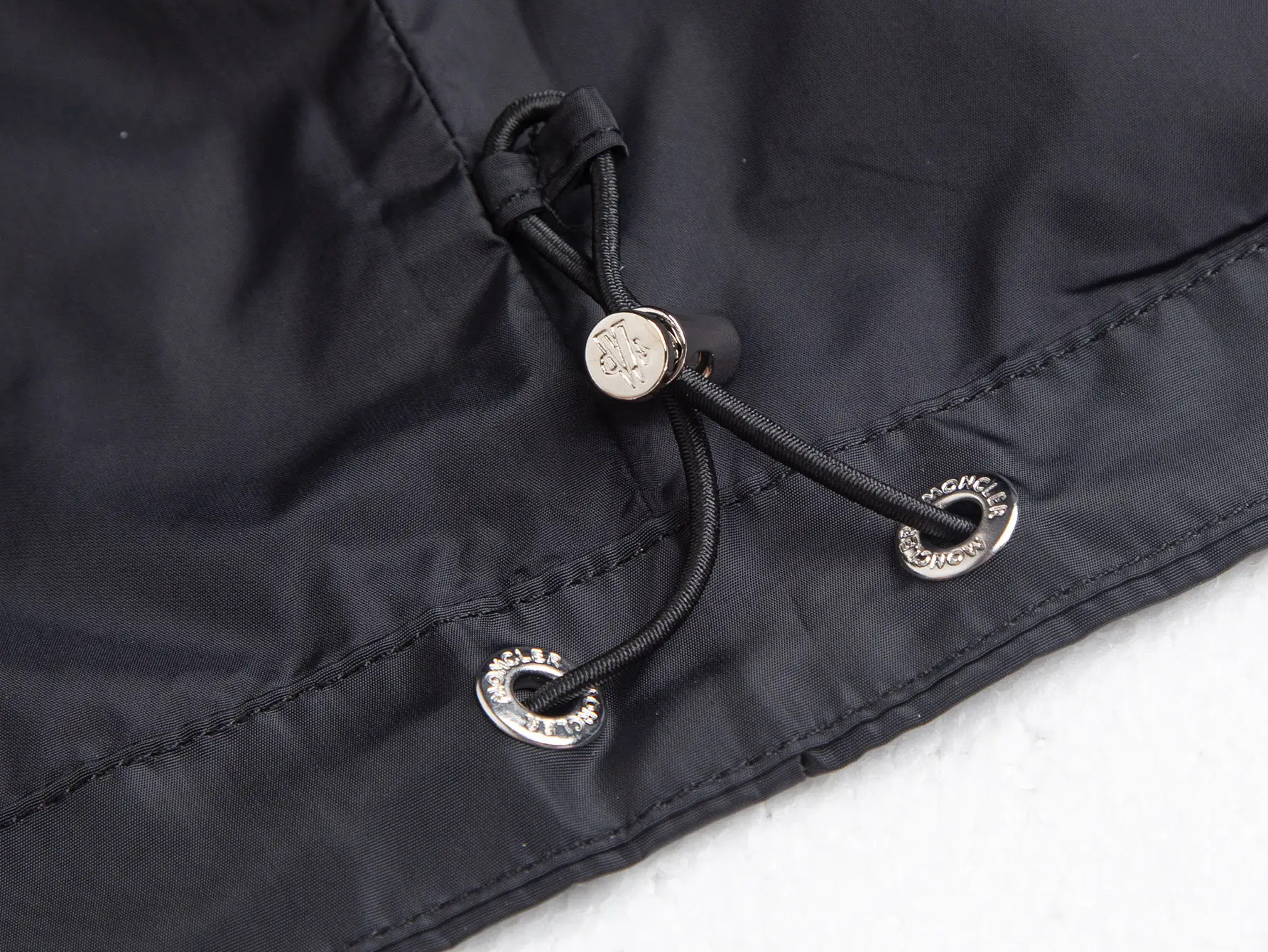 Moncler Hooded Windbreaker Jacket with Tricolour Trim D31020437 — view 11