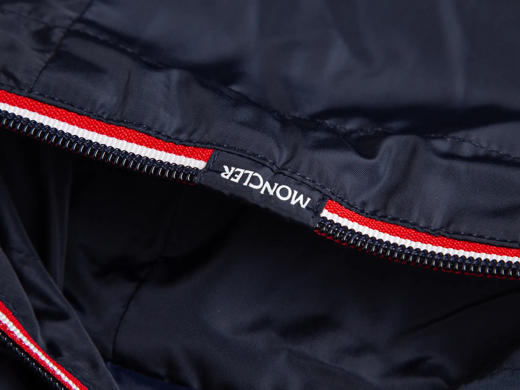 Moncler Hooded Windbreaker Jacket with Tricolour Trim D31020436 — view 5